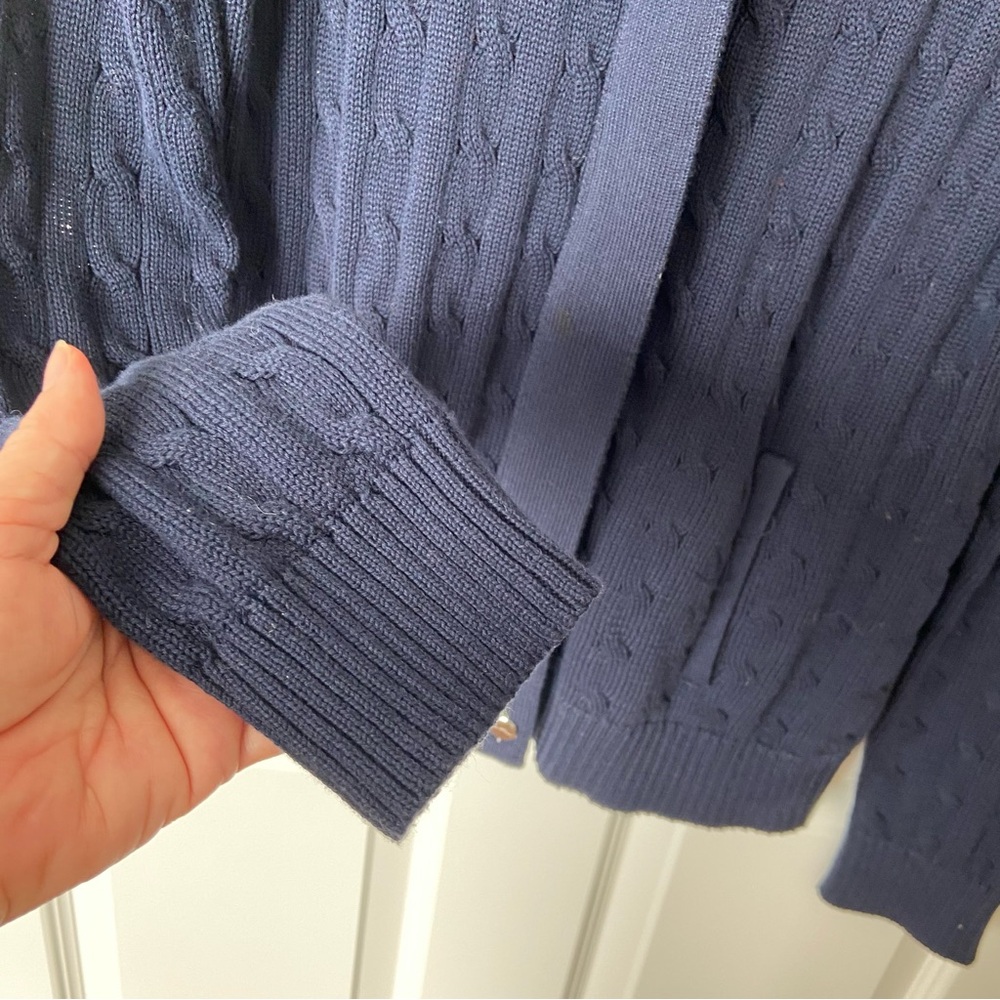 Lauren Ralph Lauren Navy Cable Knit Cardigan - Picture 4 of 9